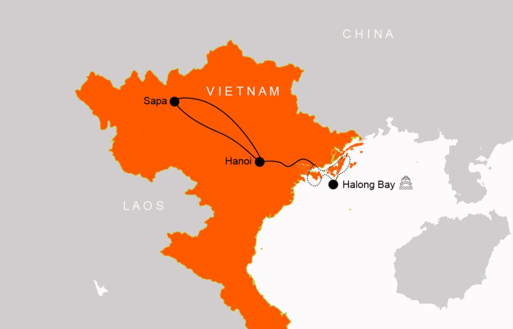 8 Day North Vietnam Map