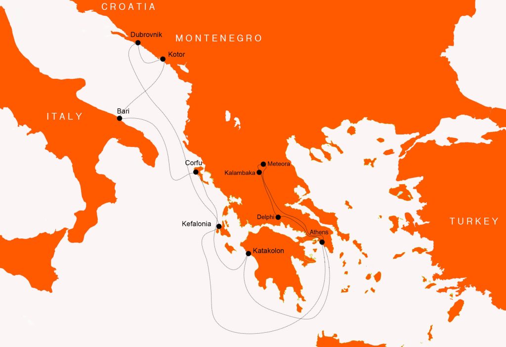 14 Day Summer Europe 2026 cruise and tour MAP