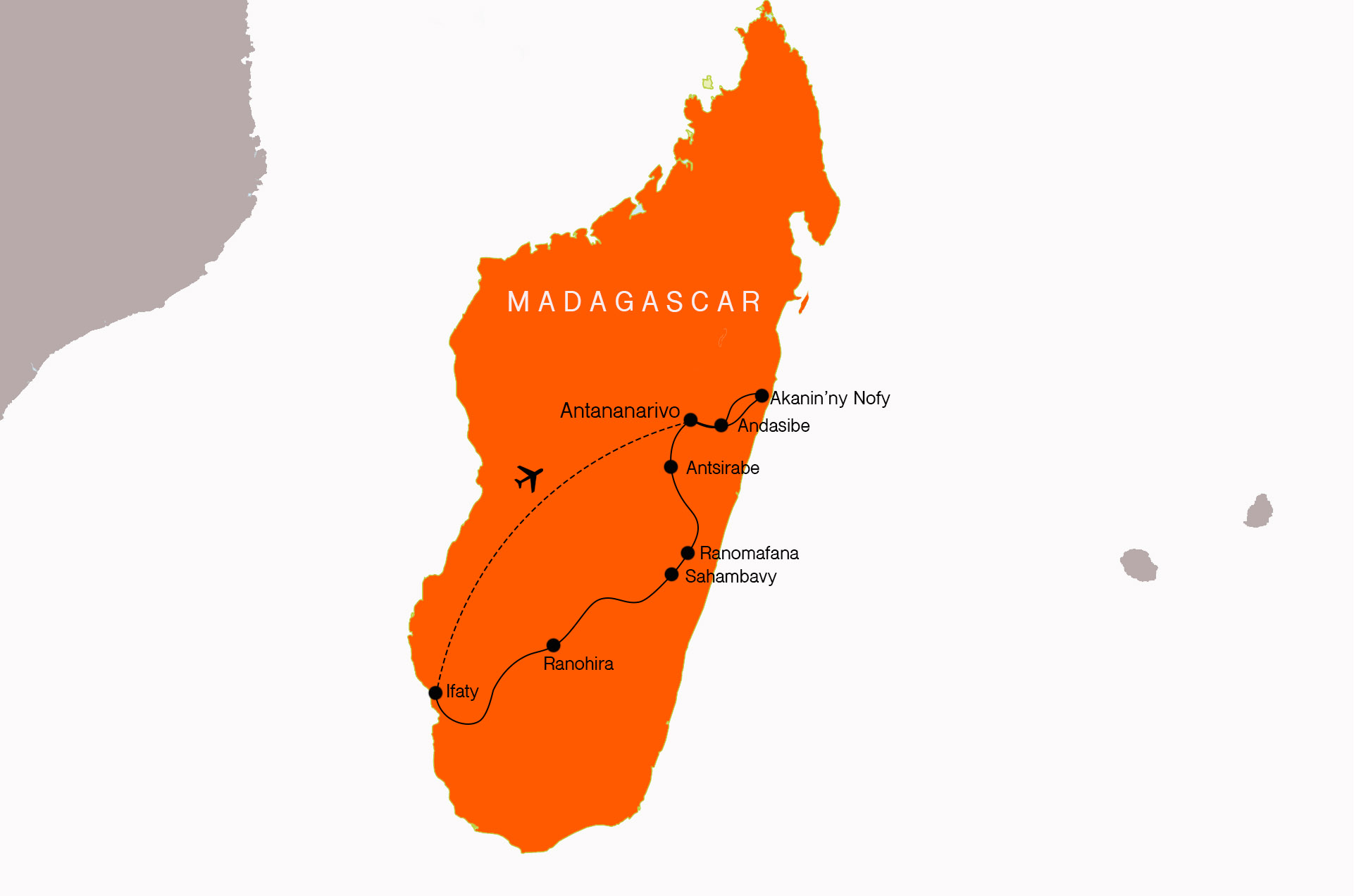 Madagascar Tour Map