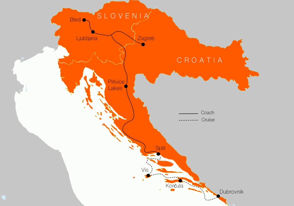 Croatia & Slovenia by Land & Sea MAP