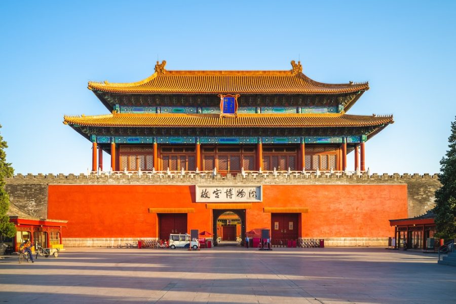 beijing, china - May 5, 2019: Divine Might gate of forbidden city