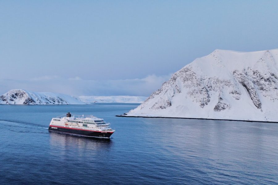 Honningsvåg, MS Trollfjord at sea - Hurtigruten